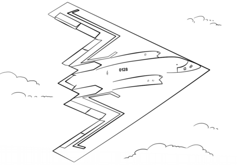 B 2 Stealth Bomber Coloring Page